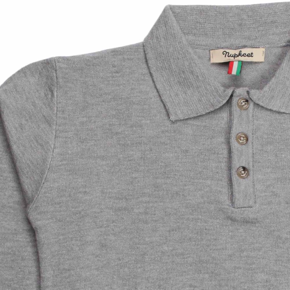 Nupkeet Gnu grigio chiaro – Polo in tricot stretch Ritorno libero