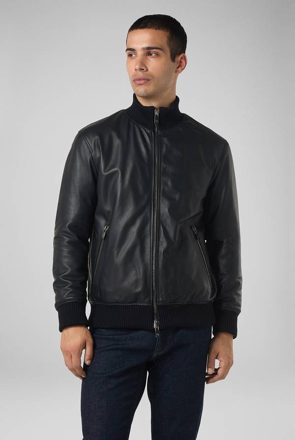 Pal Zileri Bomber in pelle con colletto stand up Promozione