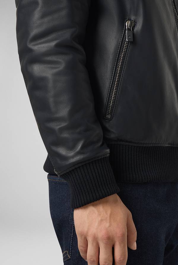 Pal Zileri Bomber in pelle con colletto stand up Promozione