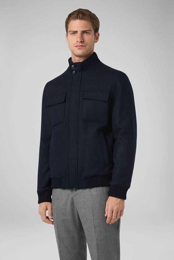 Pal Zileri Blouson in lana blu navy Soddisfazione Garantita