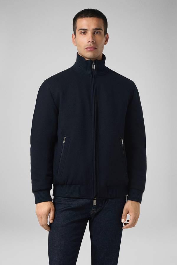 Pal Zileri Bomber in lana tecnica con finiture in maglia a contrasto Fino Al -60%