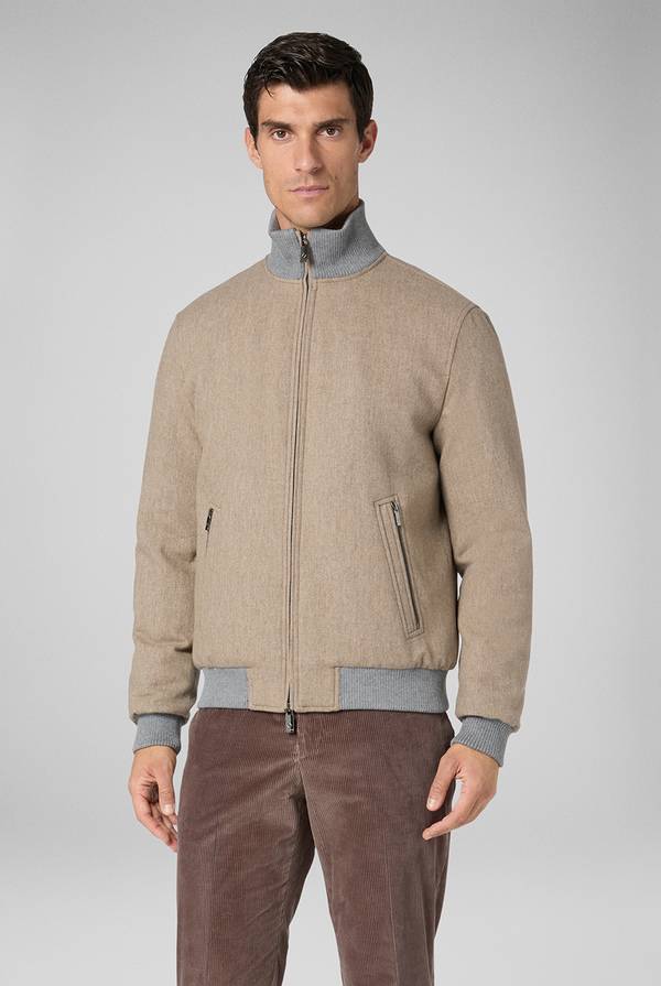 Pal Zileri Bomber in lana tecnica con finiture in maglia a contrasto Shopping Online