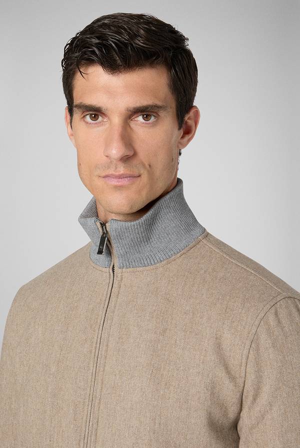 Pal Zileri Bomber in lana tecnica con finiture in maglia a contrasto Shopping Online