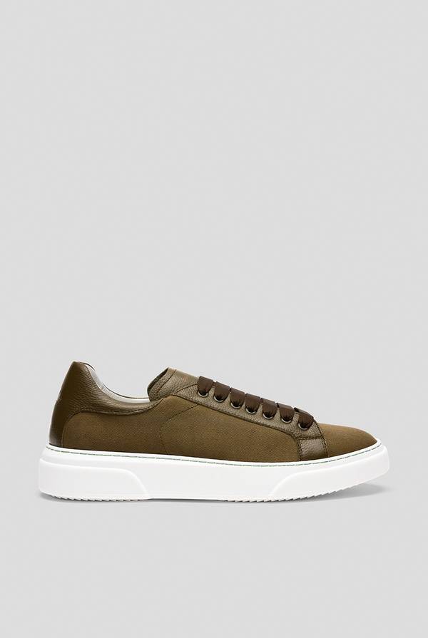 Pal Zileri Sneakers in tela di cotone con dettagli in pelle