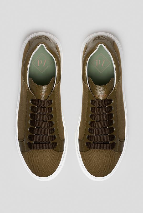 Pal Zileri Sneakers in tela di cotone con dettagli in pelle Grande vendita