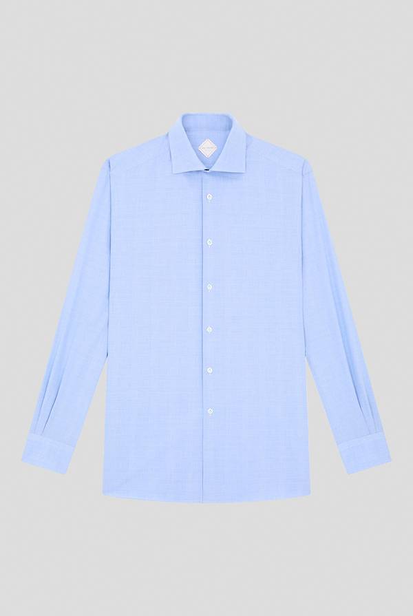 Pal Zileri Camicia Principe di Galles azzurra
