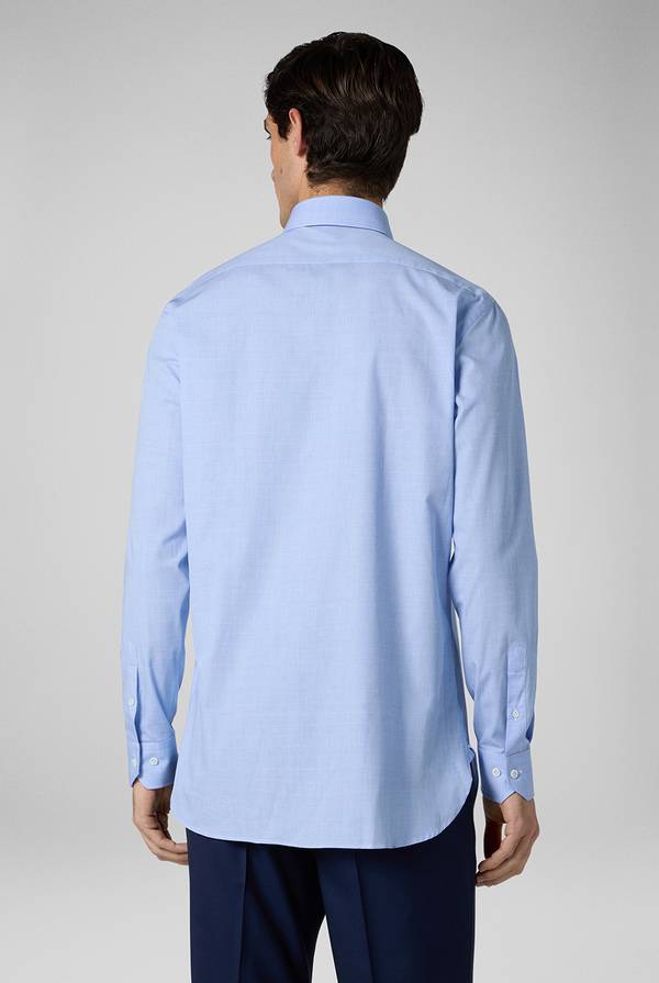 Pal Zileri Camicia Principe di Galles azzurra Consegna Veloce