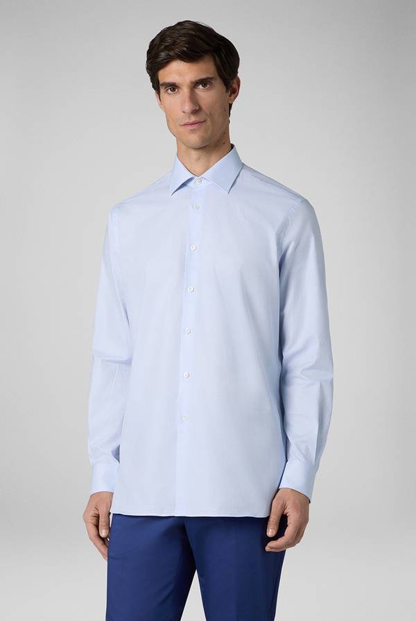 Pal Zileri Camicia azzurra con micro struttura Online