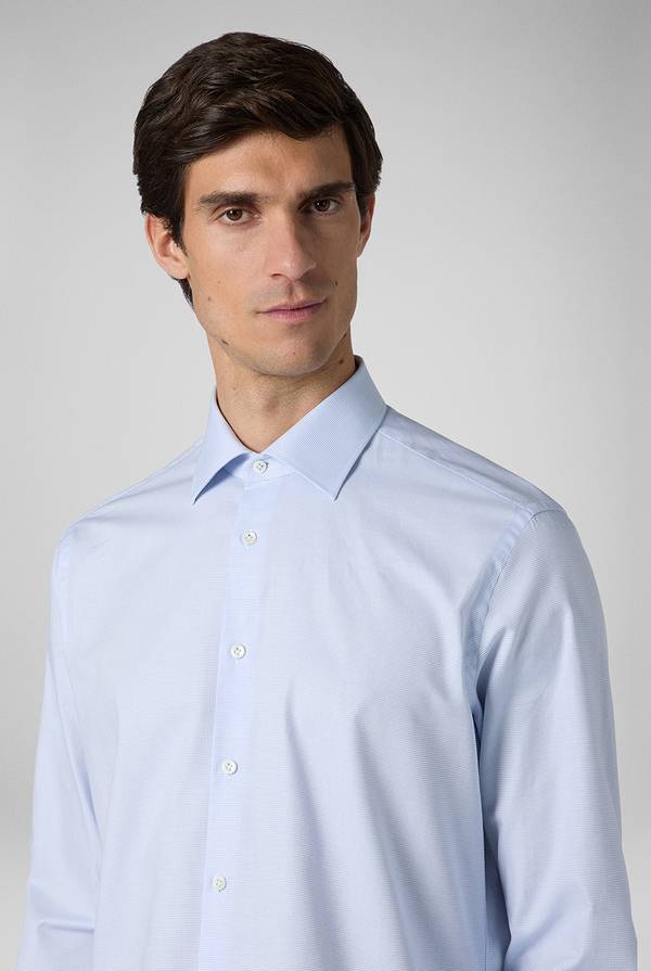 Pal Zileri Camicia azzurra con micro struttura Online