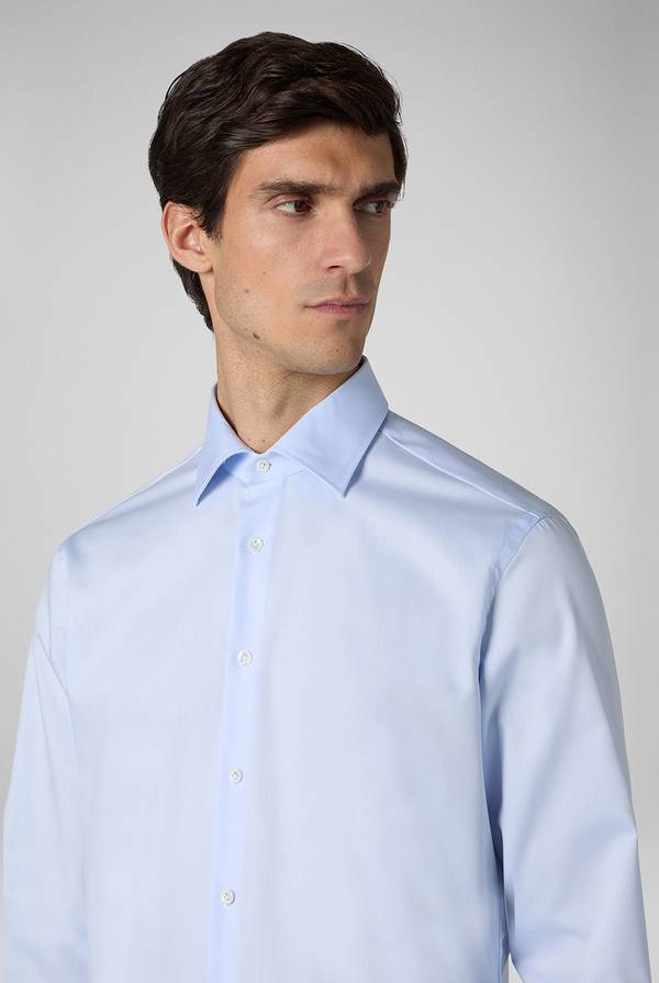 Pal Zileri Camicia azzurra in cotone con collo Milano In Vendita