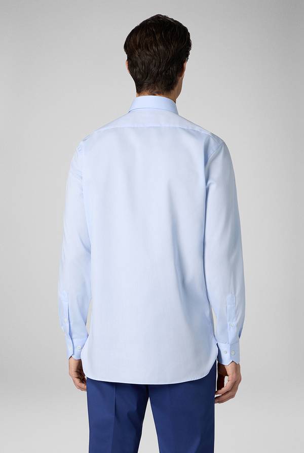 Pal Zileri Camicia azzurra in cotone con collo Milano In Vendita