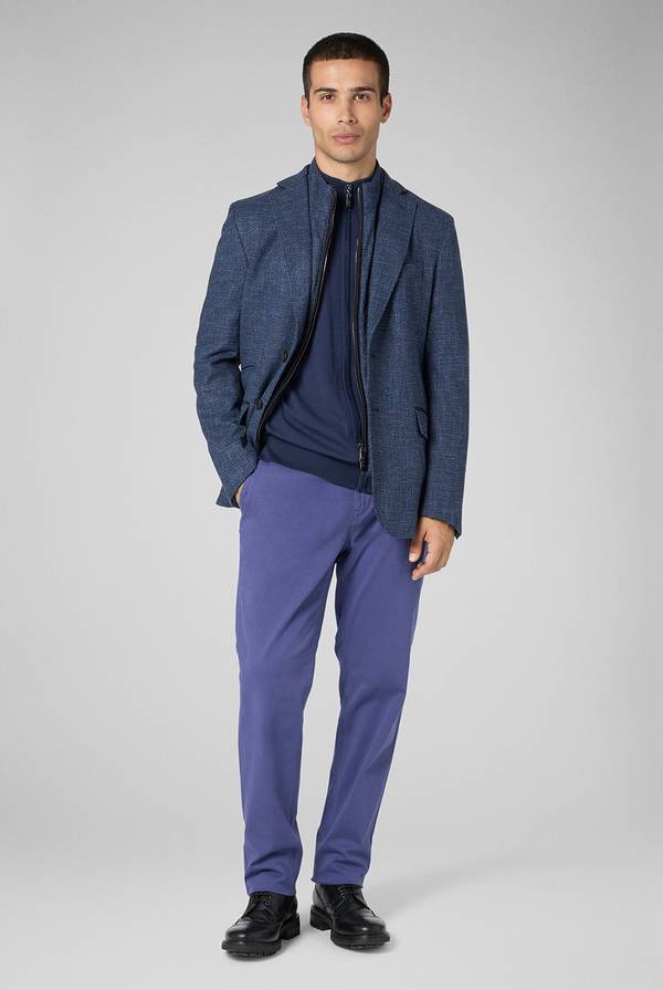 Pal Zileri Pantaloni chino tinti in capo in cotone e tencel stretch Sconto