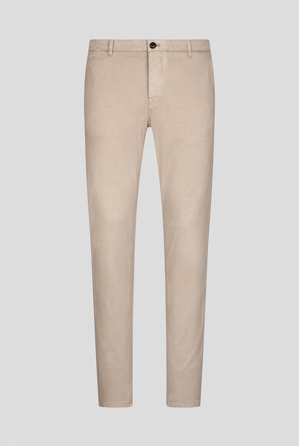 Pal Zileri Pantaloni chino tinti in capo in cotone e tencel stretch