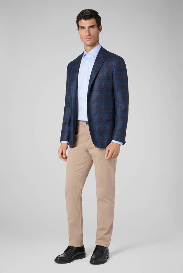 Pal Zileri Pantaloni chino tinti in capo in cotone e tencel stretch In Linea