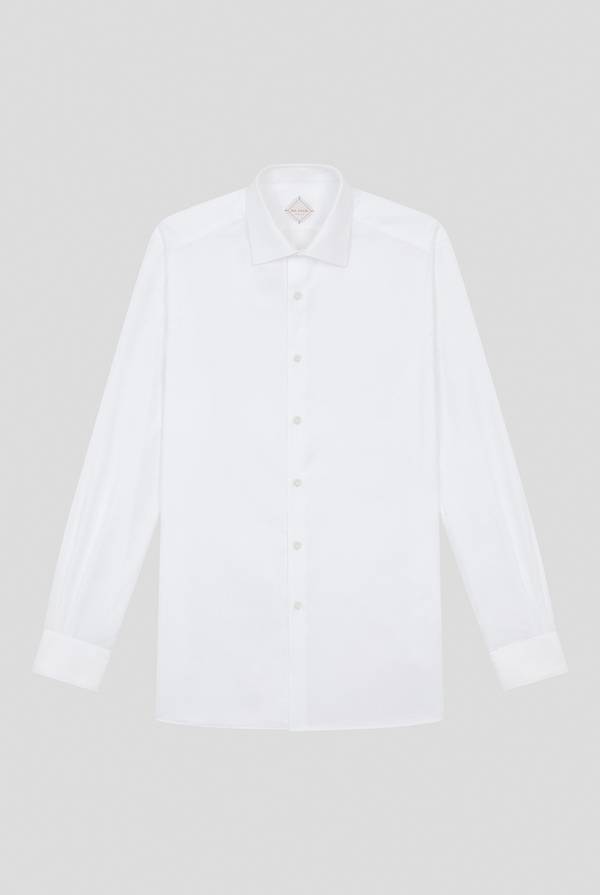 Pal Zileri Camicia bianca in cotone con micro struttura