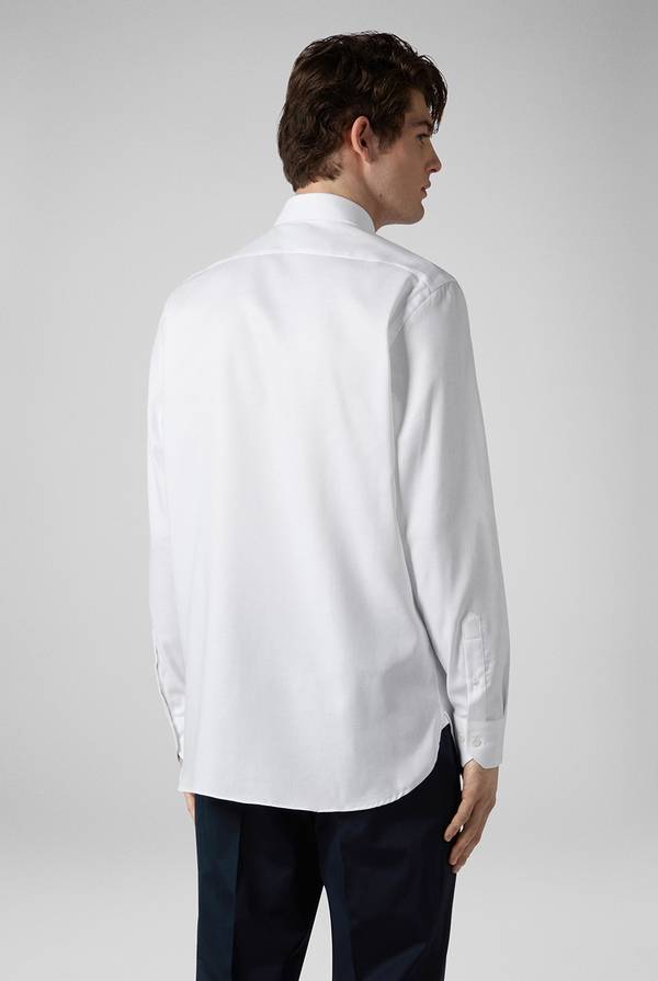 Pal Zileri Camicia bianca in cotone con micro struttura Ultimi tre giorni