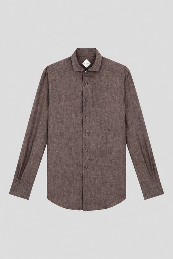 Pal Zileri Camicia in lino marrone