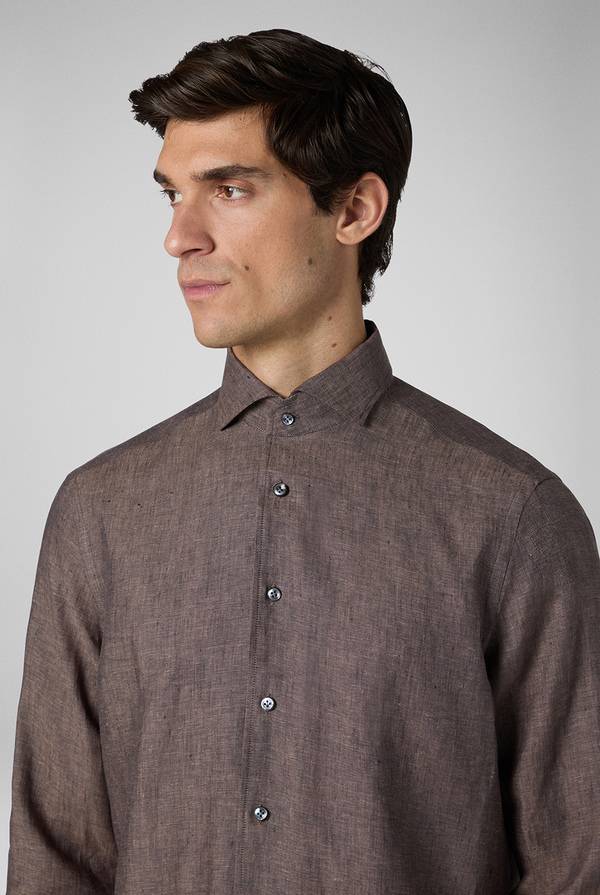 Pal Zileri Camicia in lino marrone Novità