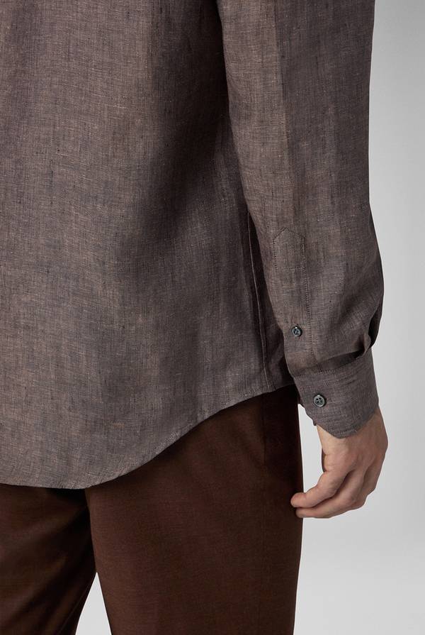 Pal Zileri Camicia in lino marrone Novità