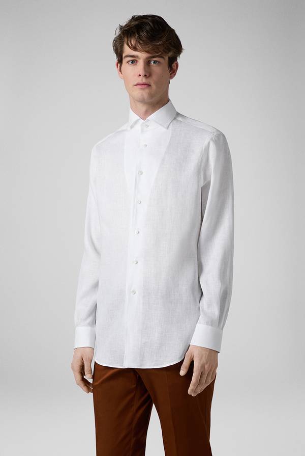 Pal Zileri Camicia in lino bianca Presa