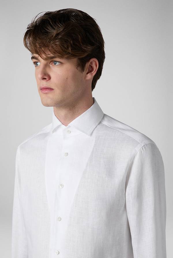 Pal Zileri Camicia in lino bianca Presa