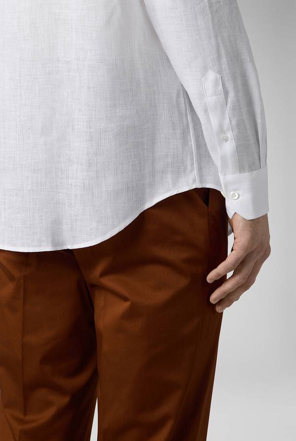 Pal Zileri Camicia in lino bianca Presa