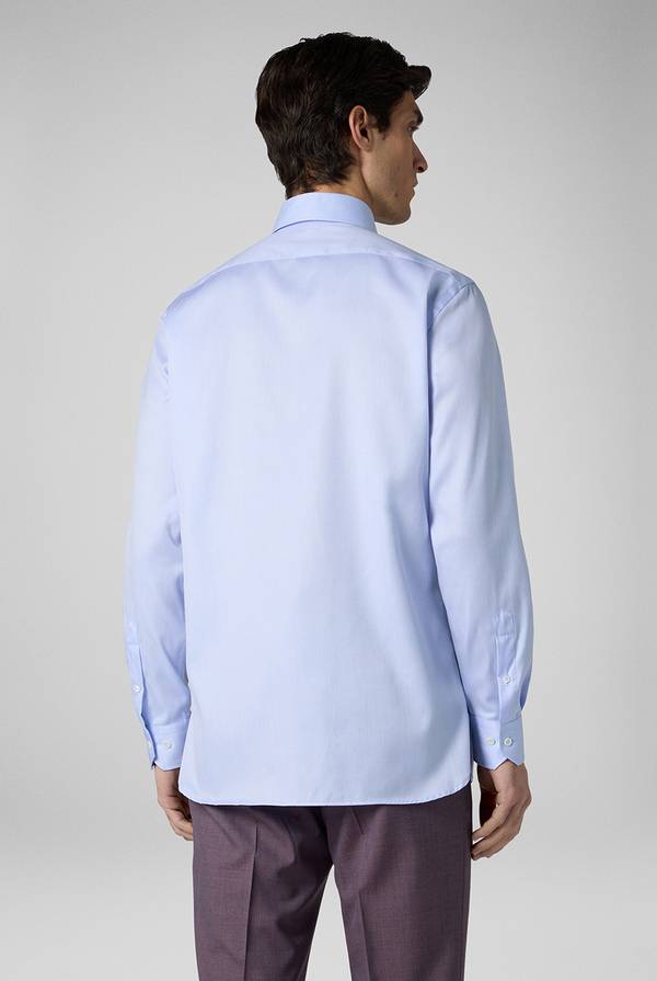 Pal Zileri Camicia in cotone con trattamento anti-piega azzurra Economico
