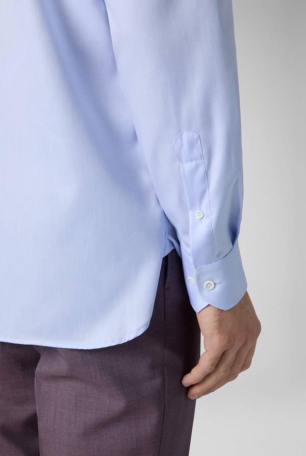 Pal Zileri Camicia in cotone con trattamento anti-piega azzurra Economico