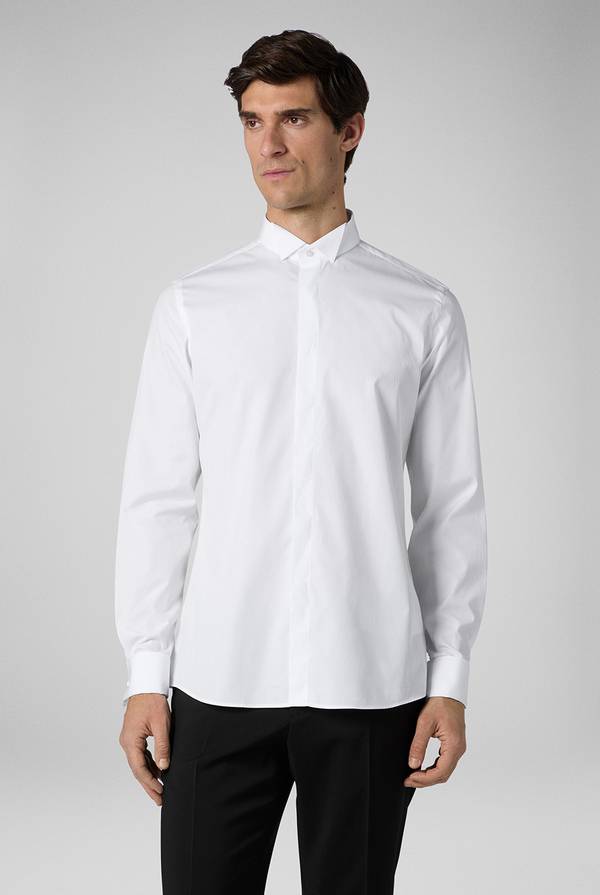 Pal Zileri Camicia Cerimonia bianca con collo smoking Vendita Calda