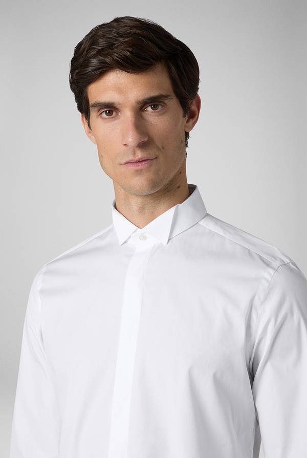 Pal Zileri Camicia Cerimonia bianca con collo smoking Vendita Calda