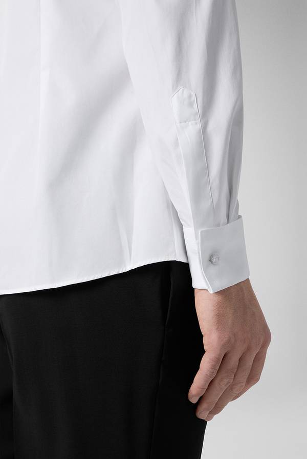Pal Zileri Camicia Cerimonia bianca con collo smoking Vendita Calda