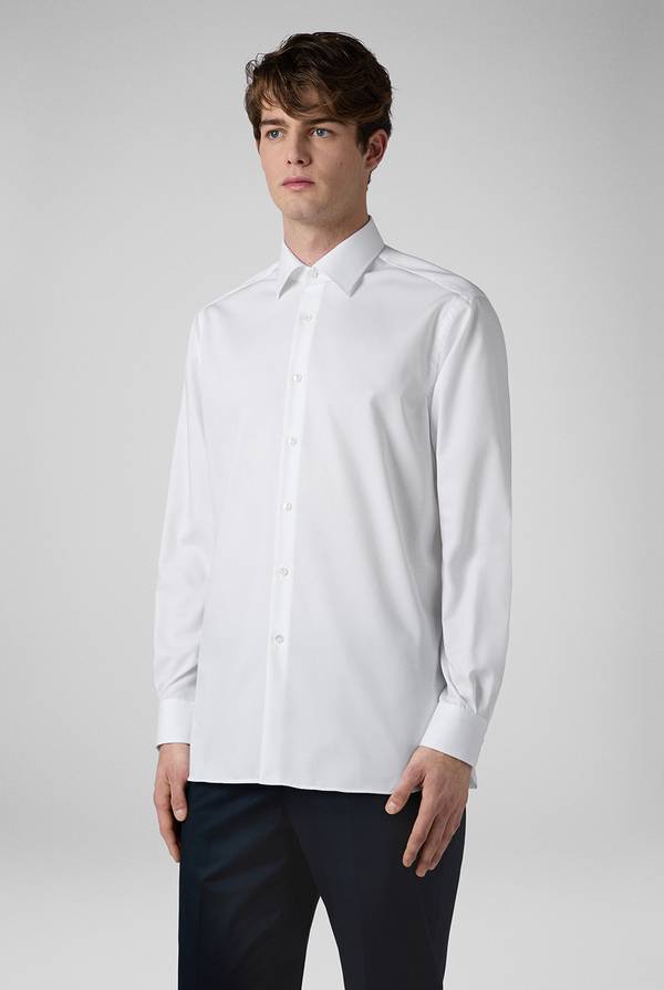 Pal Zileri Camicia azzurra in cotone con collo Milano Negozio