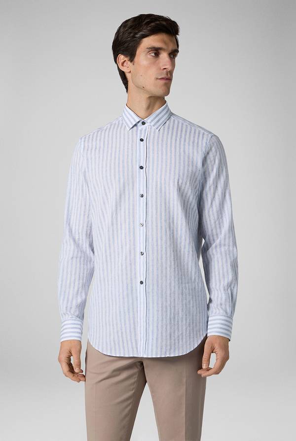 Pal Zileri Camicia a macro righe bianche e azzurre Moda