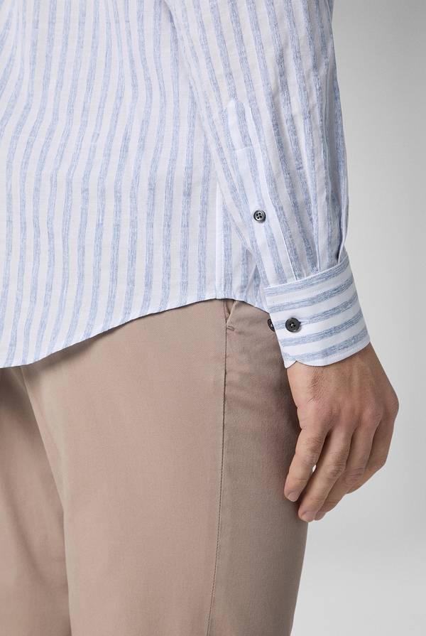 Pal Zileri Camicia a macro righe bianche e azzurre Moda