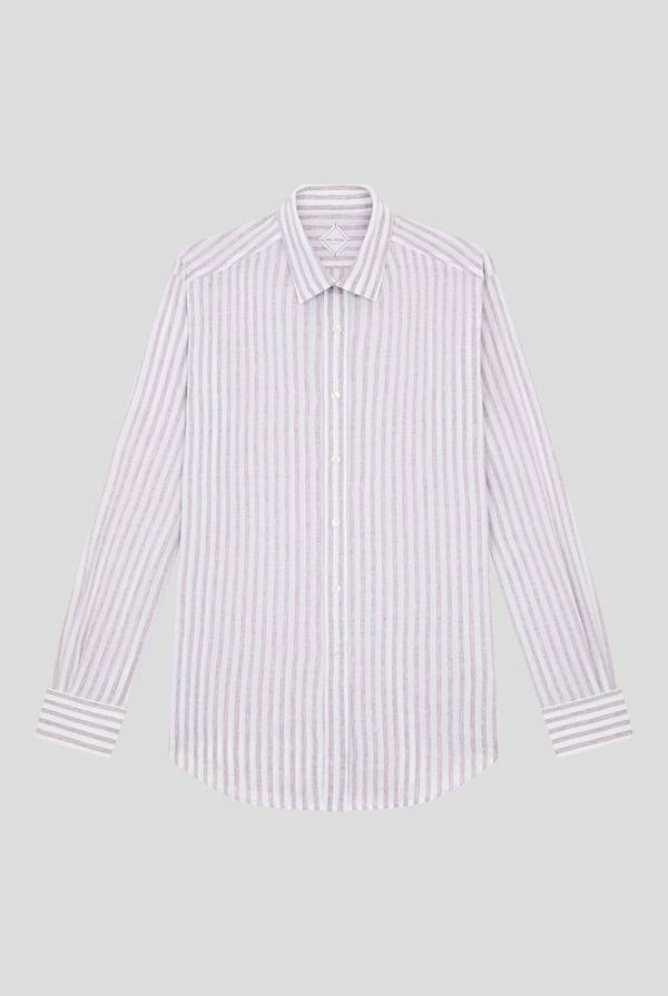 Pal Zileri Camicia a macro righe bianche e azzurre