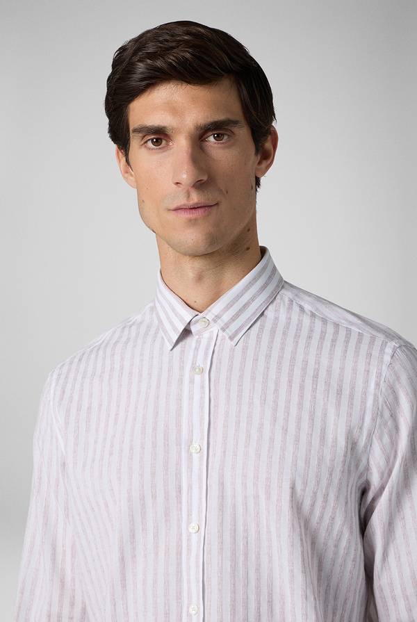 Pal Zileri Camicia a macro righe bianche e azzurre 2025