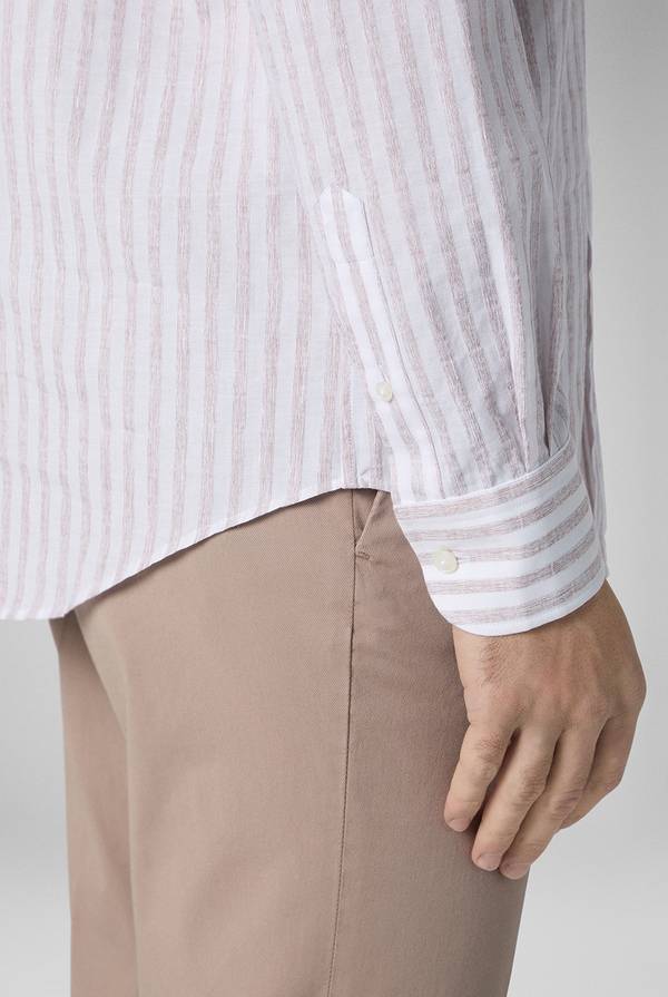 Pal Zileri Camicia a macro righe bianche e azzurre 2025