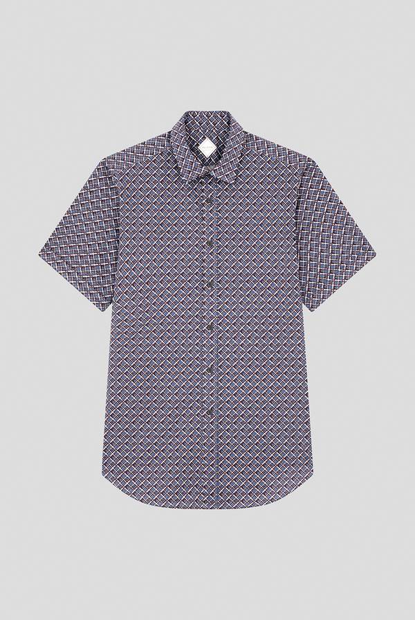 Pal Zileri Camicia bowling stampata nei toni dell'azzurro, bianco e bordeaux