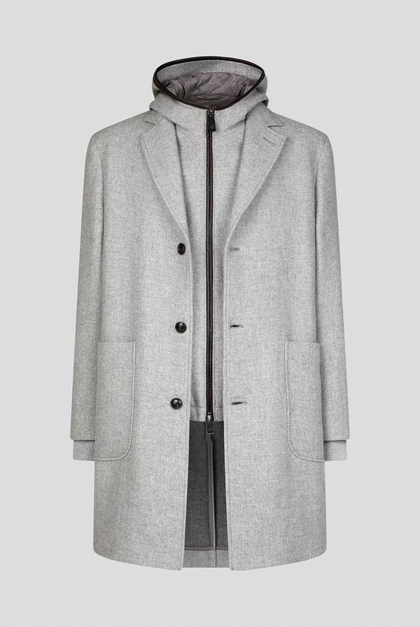 Pal Zileri Car coat reversibile con dettagli in pelle