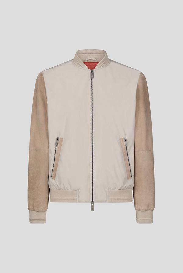 Pal Zileri Bomber beige in nylon e suede