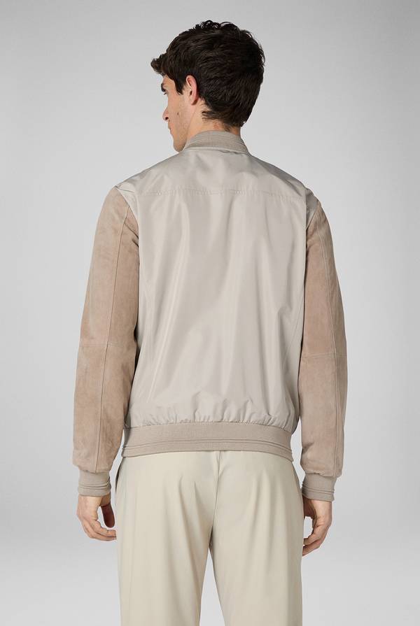 Pal Zileri Bomber beige in nylon e suede Consegna Veloce
