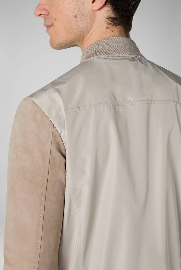 Pal Zileri Bomber beige in nylon e suede Consegna Veloce