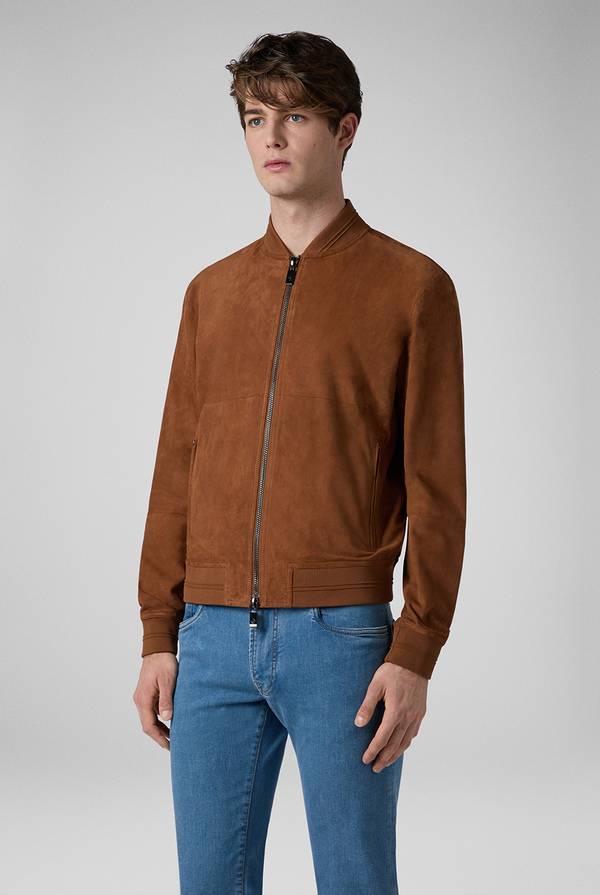 Pal Zileri Bomber in suede marrone Shopping Online