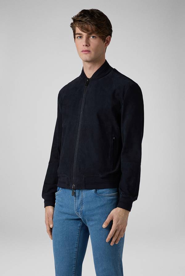 Pal Zileri Bomber in suede blu navy Affare Del Giorno