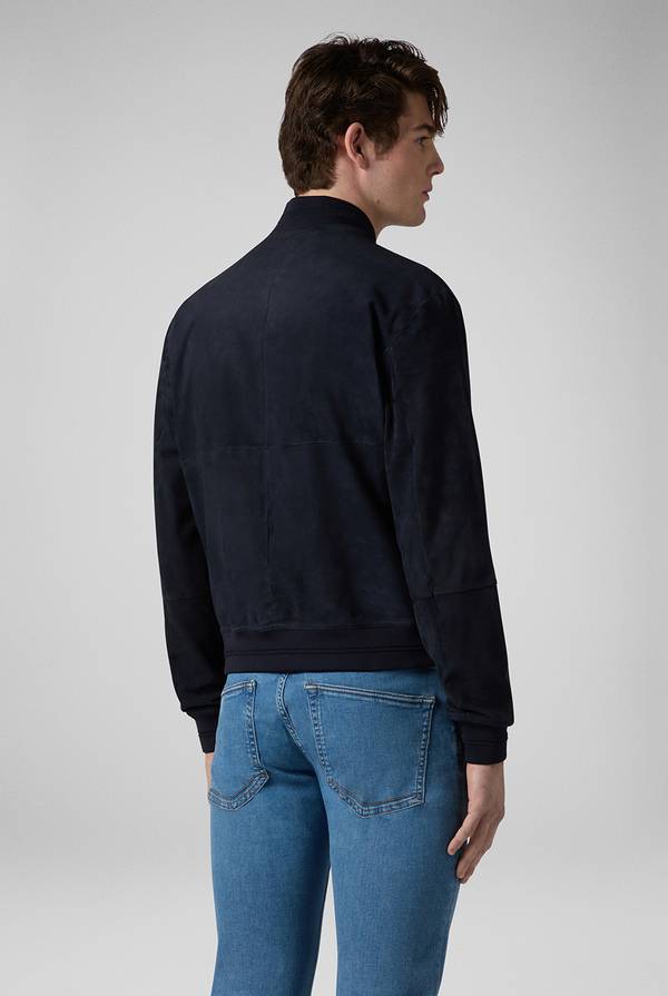 Pal Zileri Bomber in suede blu navy Affare Del Giorno