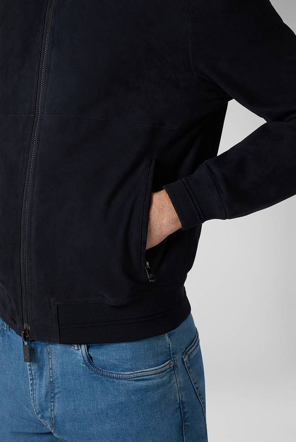 Pal Zileri Bomber in suede blu navy Affare Del Giorno