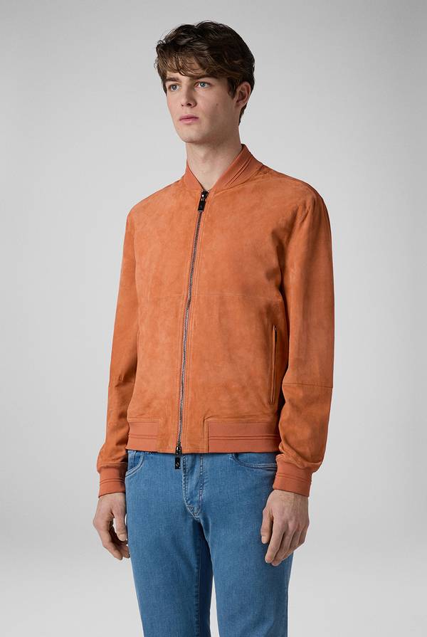 Pal Zileri Bomber in suede color albicocca Prezzo Ridotto