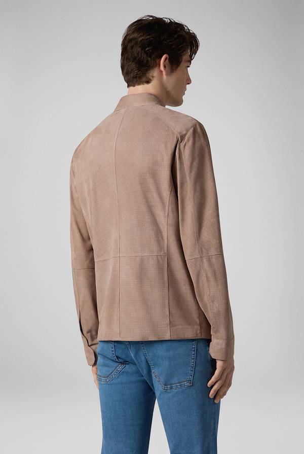 Pal Zileri Overshirt in suede e nappa micro perforata Sottocosto