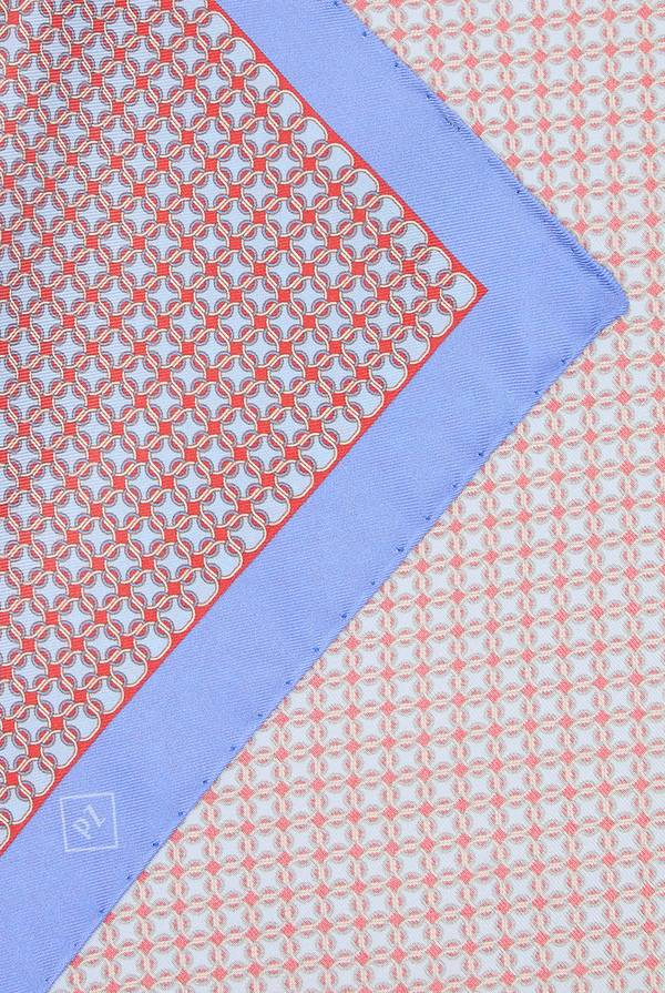 Pal Zileri Pochette in seta stampata con piping a contrasto Negozio
