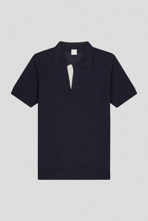 Pal Zileri Polo in maglia di lino e seta color senape